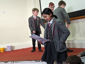 Heritage Year 4 Pupils giving an assembly about kindess