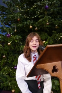 Pupils from all year groups performing in the Heritage School Christmas concert and nativity.