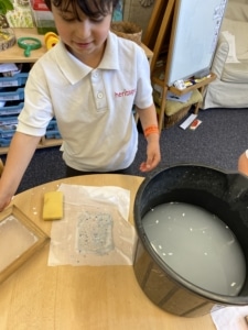 Heritage Lower Prep pupils make their own recycled paper
