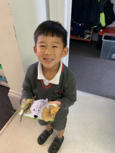 Heritage Upper Prep pupils carefully crafted hedgehogs from paper