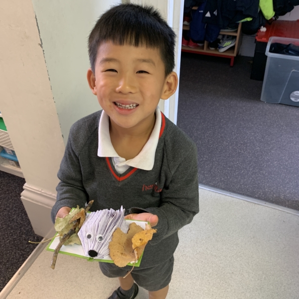 Heritage Upper Prep pupils carefully crafted hedgehogs from paper