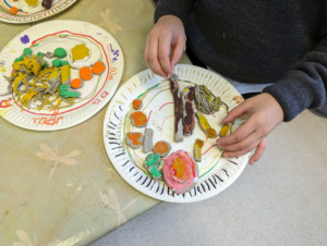 Heritage Upper Prep pupils created these plates of food out of clay
