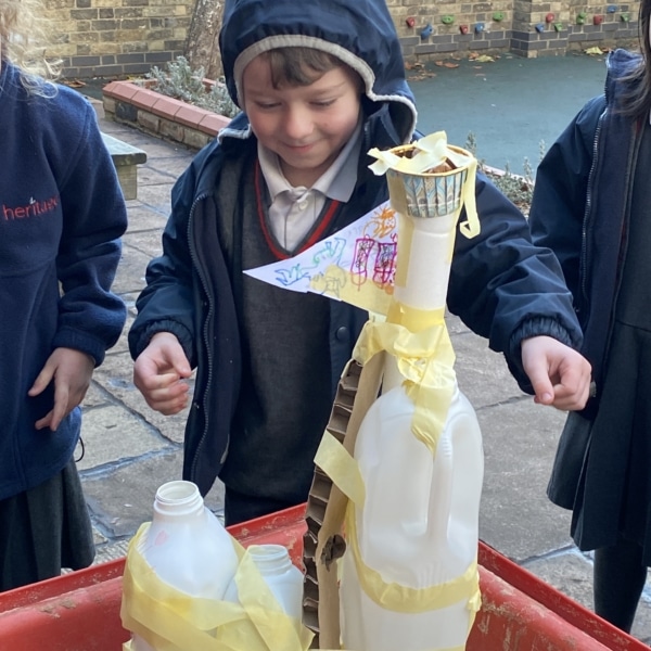 Year 2 pupils crafted and tested boats to explore the science of buoyancy