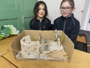 Year 6 pupils proudly displayed their Colosseum models
