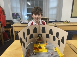 Year 6 pupils proudly displayed their Colosseum models