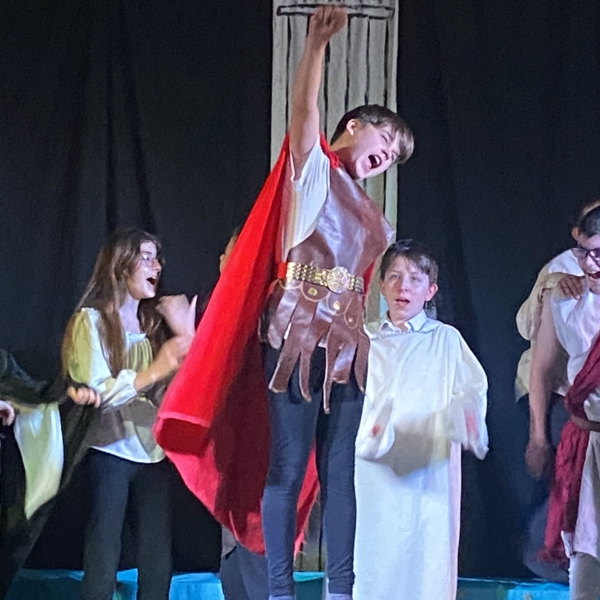 Year 7 pupils performing scenes from Shakespeare’s Julius Caesar