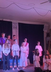 Year 7 pupils performing scenes from Shakespeare’s Julius Caesar