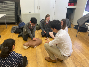 Heritage Year 8 pupils received basic first aid training from Heartstart volunteers