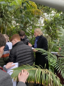 Year 8 and Year 9 pupils studying plant adaptations in the glasshouses at the Cambridge University Botanic Garden.